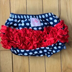 Ruffle Butts Red and Blue Diaper Covers with Playful Ruffles
